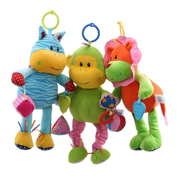 

1PC 2109 New Style Cartoon Cute Toys Children Baby Children Plush Animal Bed Hanging Rattle Teether A Variety Of Styles Optional