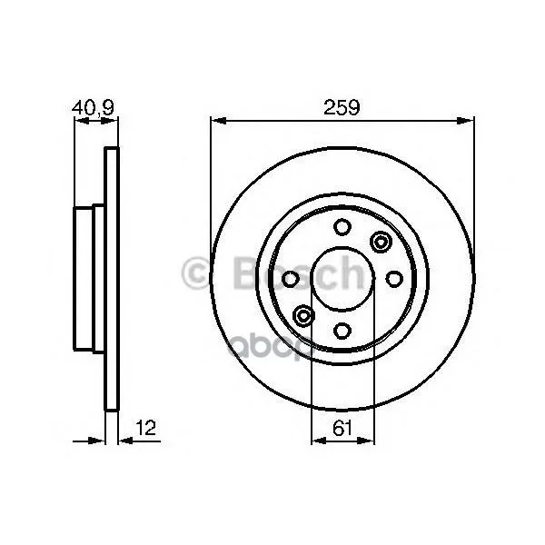 Диск Тормозной Передний(D259 Мм) Renault Logan/Sandero 0986479164 Bosch арт. 0986479164