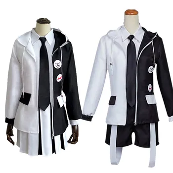 

Anime Danganronpa Monokuma Black White Bear Cosplay Costume Uniform Coat Pants Dress Skirt for Women/men