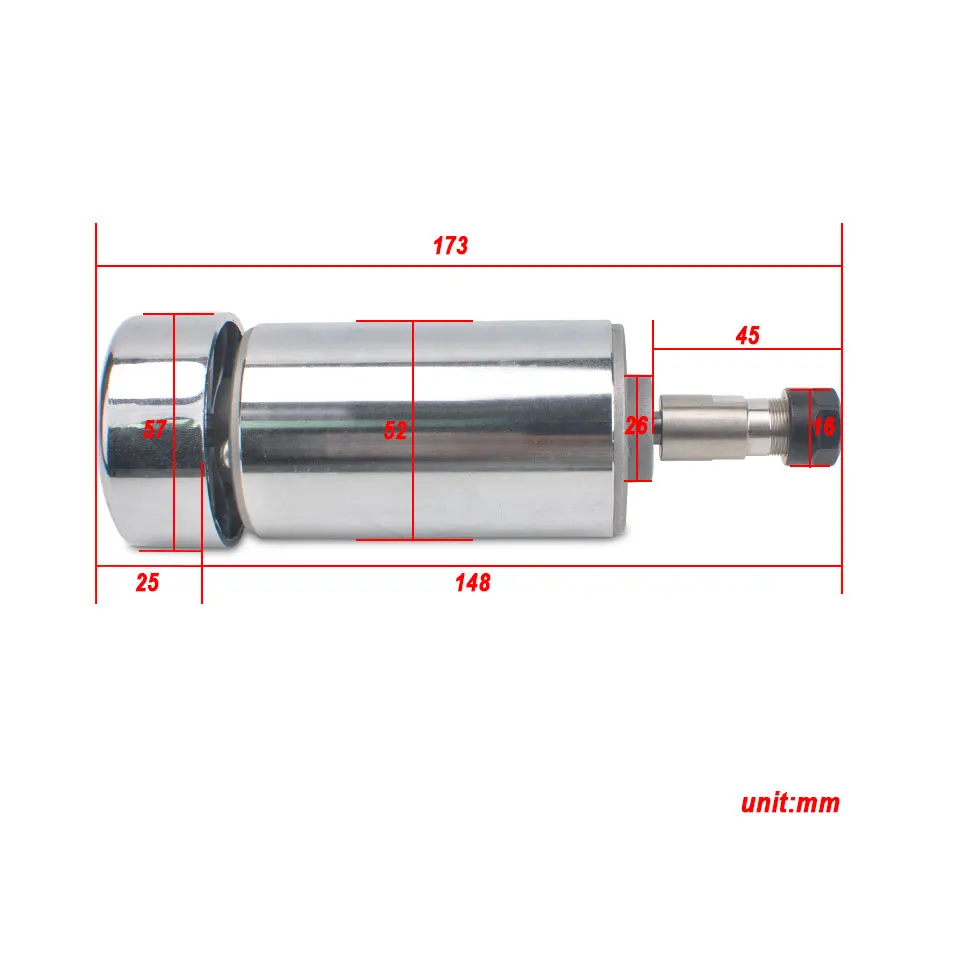 С воздушным охлаждением 0.3kw DC шпиндель двигателя инструменты ER1152MM кронштейн зажим с цангой для фрезерного станка с ЧПУ шпиндель