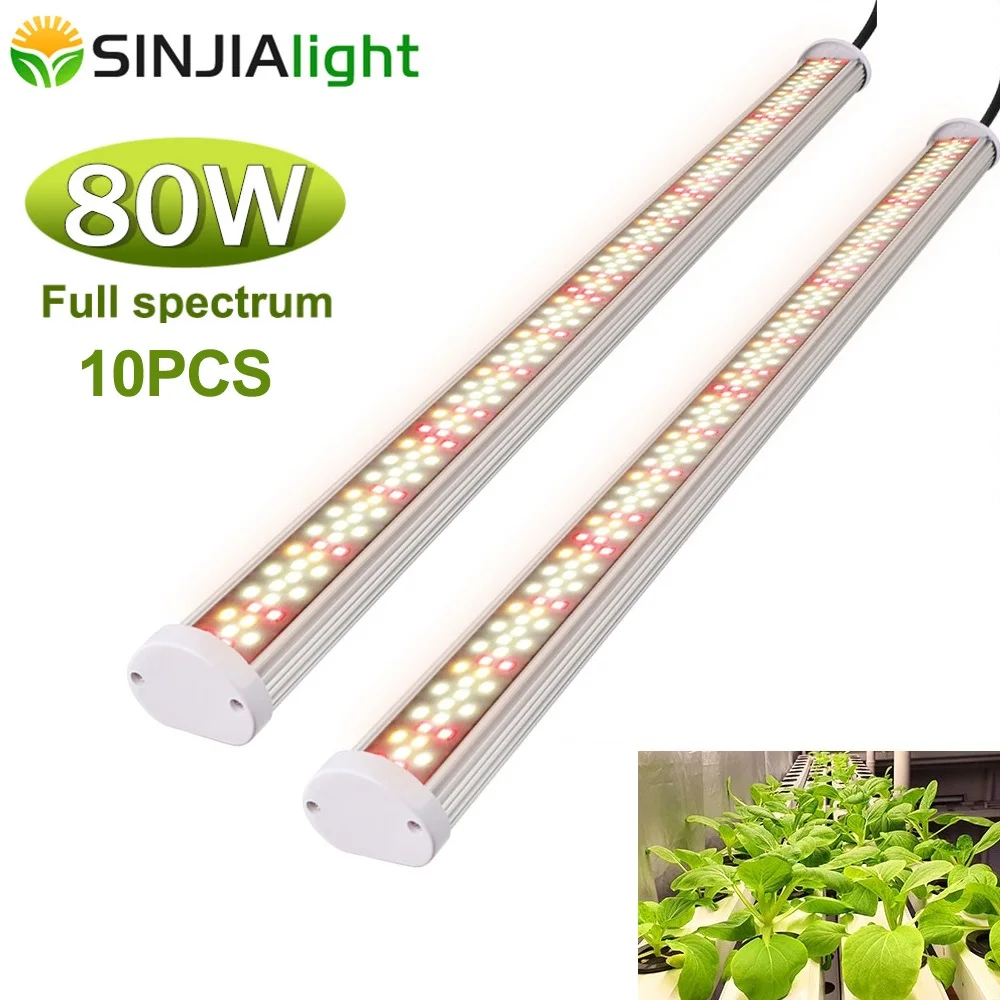 10PCS LED Grow Light Bar Tube Fitolamp 220 LEDs Full Spectrum Hydroponic Plant Growing Lamp for cultivo indoor vegs grow tent