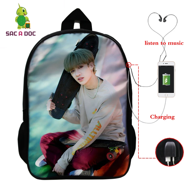 29 Mochila Kpop рюкзак для детей женский многофункциональный USB зарядка латоп рюкзак школьные сумки для подростков девочек мальчиков рюкзак для путешествий - Цвет: 29