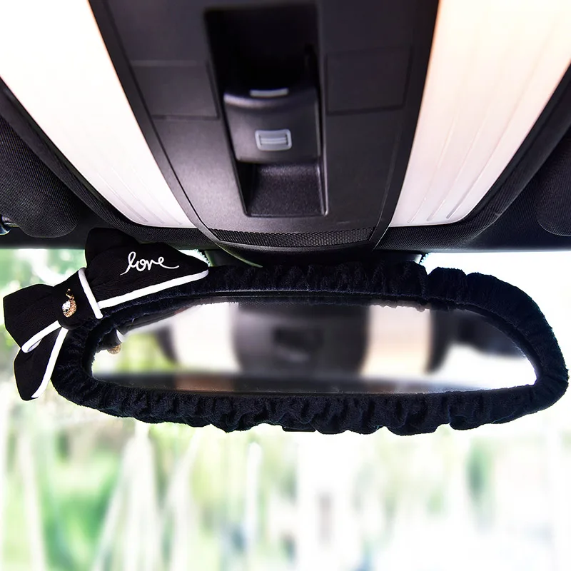 Car Rearview Mirror Cover Plush Decoration Accessories for Women and Girls carbon fiber mirror cover rearview mirror protector rearview mirror cover