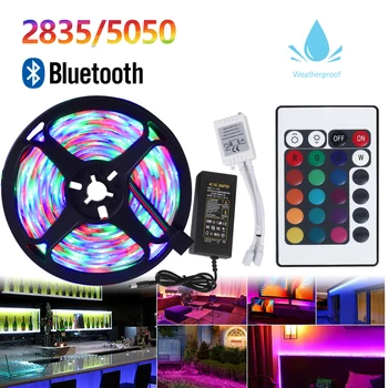 

5050 LED Strip Light 20M-5M Bluetooth RGB 2835 SMD Flexible Ribbon led light strip RGB Tape Diode DC 12V Music Bluetooth Control