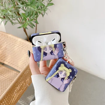 

Japan Cartoon Anime Sailor Moon with Pendant Headset Earphone Wireless Case For Apple Airpods 1 2 Pro Protective Cover