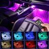 Lámpara led ambiental para coche, luces decorativas para interior, control remoto inalámbrico de música, múltiples modos ► Foto 1/6