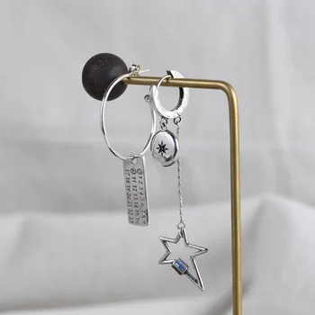 

goldeer wang S925 Silver Retro Ear Stud Women's Simple at Will Star AB-Silver Earrings