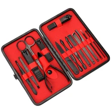 15 шт. черный Нержавеющая сталь маникюрные ножницы резак Триммер ножницы-пинцет уха Палочки Уход за лошадьми Набор для маникюра для педикюра, на палец инструменты