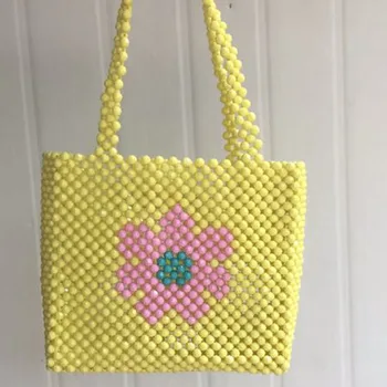 

Caker Brand 2020 Women Pearl Beaded Handbag High Quality Fower Tote Wholesale