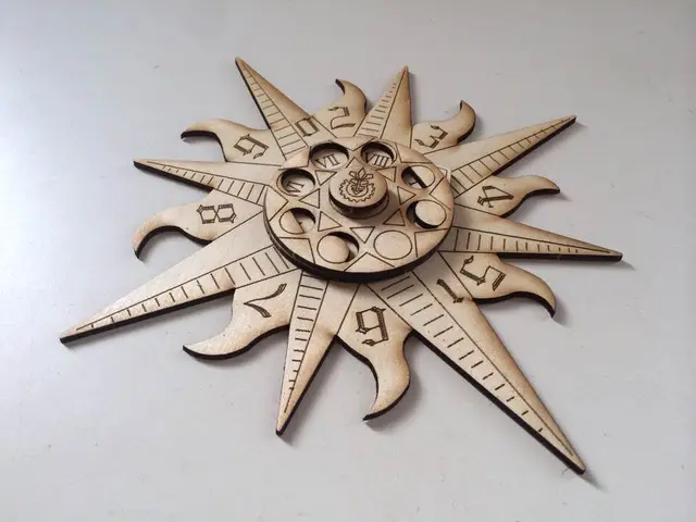 태양 달 회전 카운터 통합 표시기 나무 보드 게임 보조 더블 레이어 카운터 나무 혈액 레코더