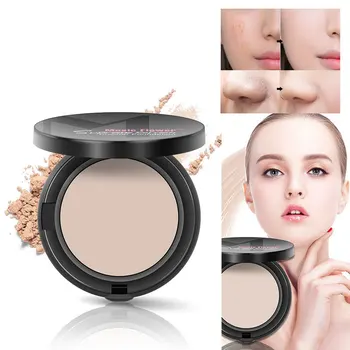 

1Pcs Natural Face Powder Foundation Coverage Oil-control Brighten Concealer Whitening Long Lasting Make Up Pressed Powder