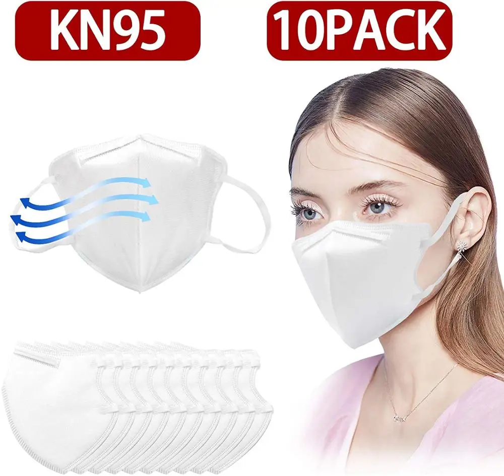 

10PCS FFP2 KN95 Mouth Masks Adult Anti-fog Anti Air Pollution Haze Dustproof 95% Filtration Non-Woven Fabrics Face Mask