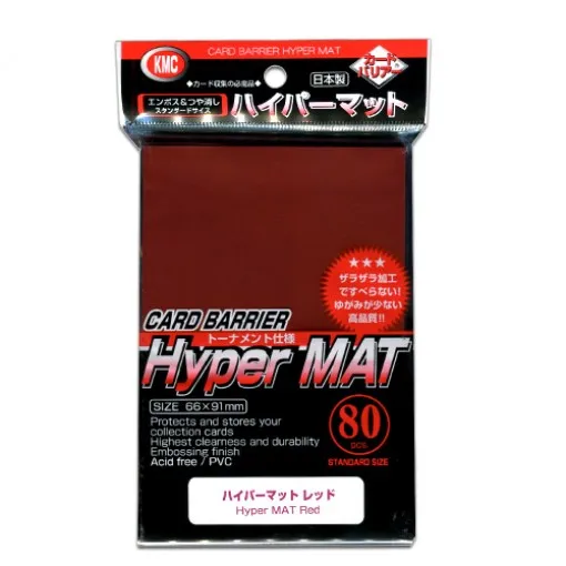 Красный 80 шт./лот KMC Hyper серия коврик карта барьер держатель карточек настольных игр протектор для торговых карт рукав Pkm игры карты протектор 66x92 мм - Цвет: Красный