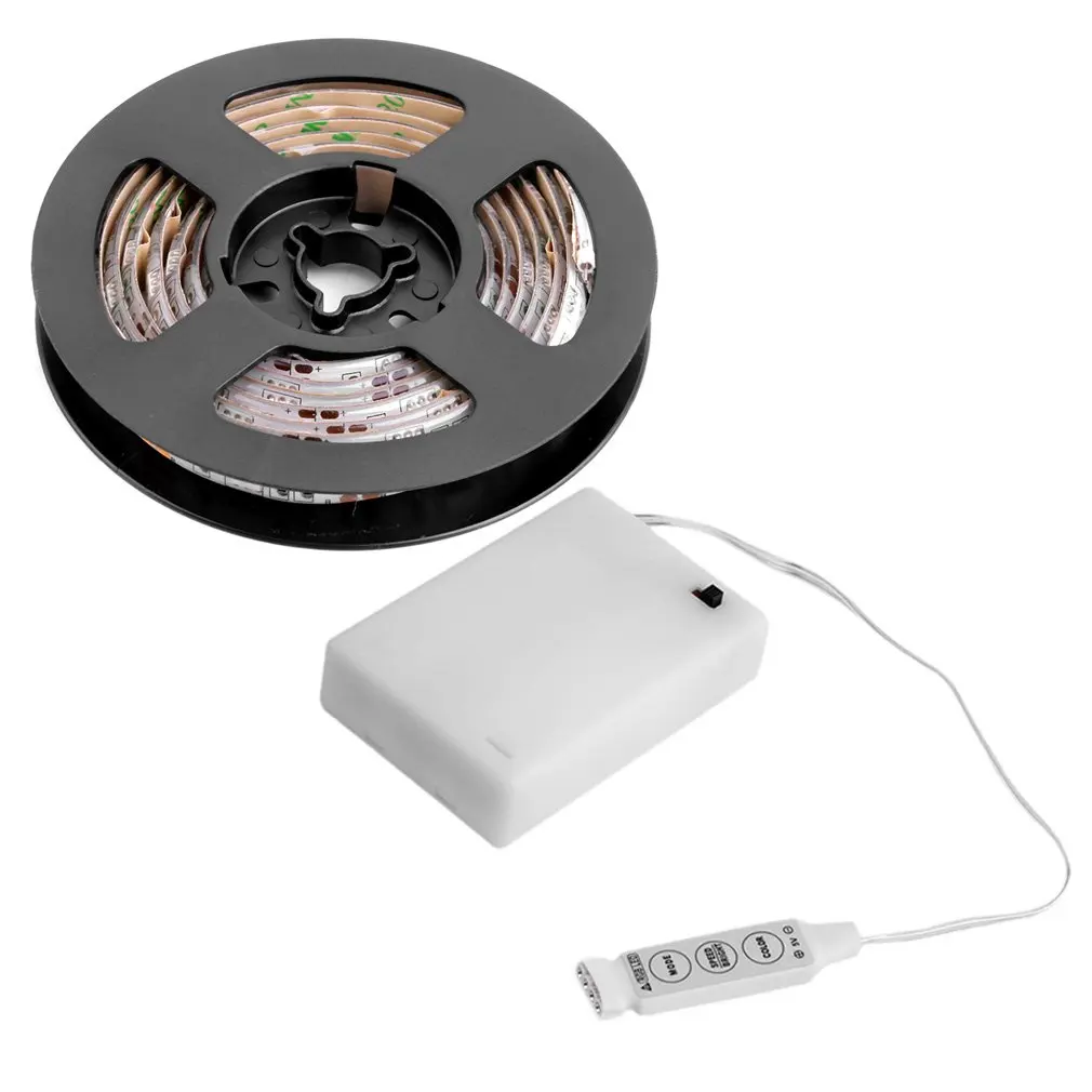 

2017 Led Light Waterproof IP65 2m/1.5m/1m/0.5m 5050 SMD RGB/Warm/Cool LED Flexible Strip Tape String Lamp with Battery Box