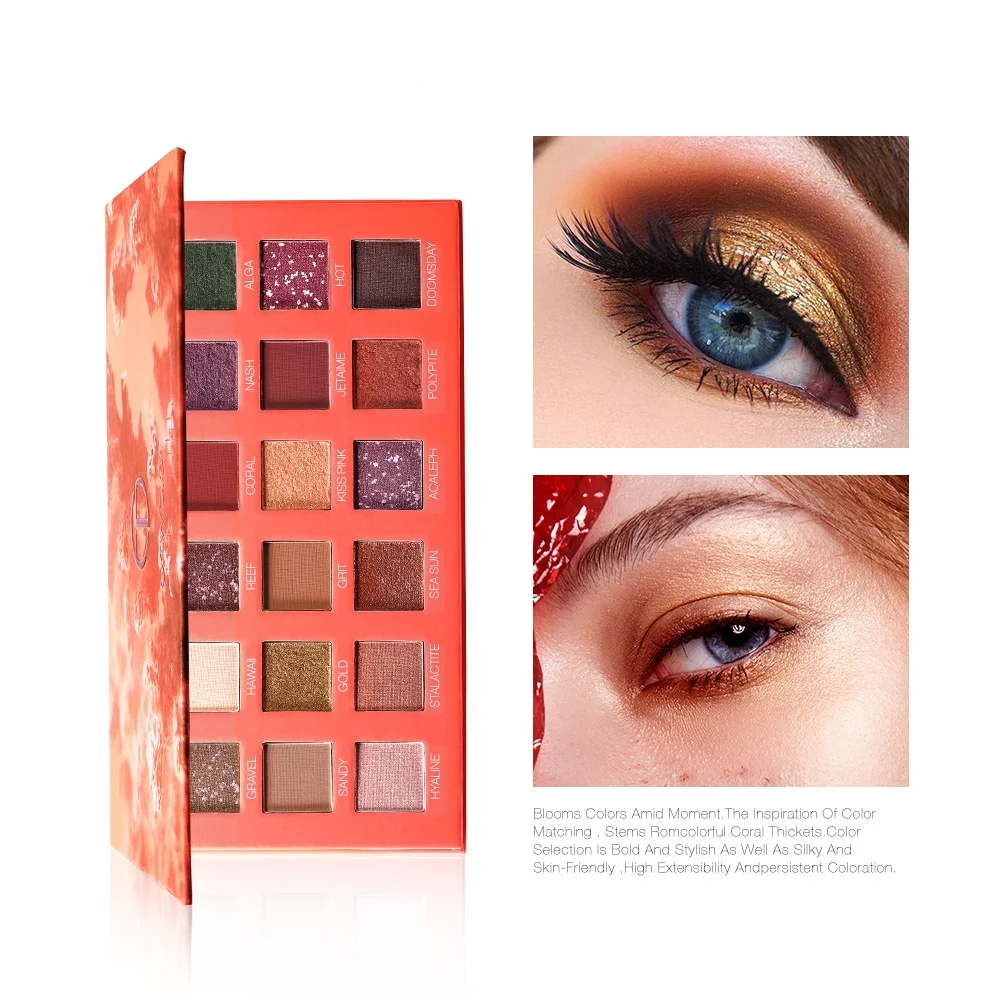 Тени для век матовая Мерцающая пигментная пудра 18 цветов стойкий макияж