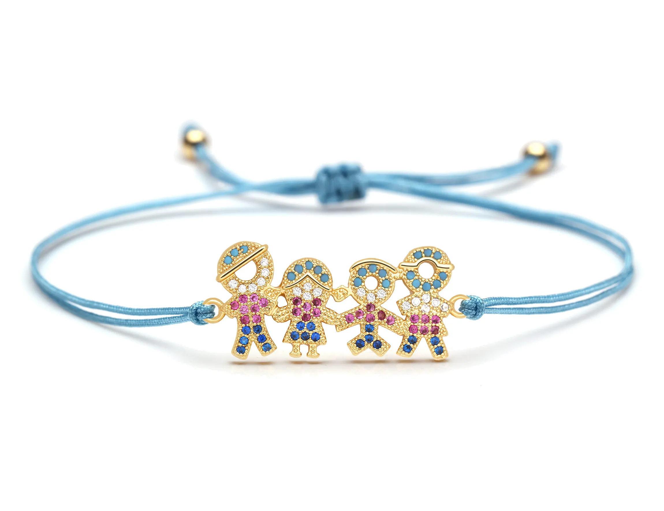 Белый фианит семейный очаровательный браслет для женщин маленьких девочек