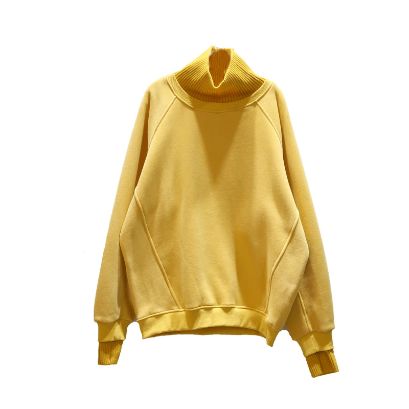 [EWQ] Autumn Winter New Pattern Turtleneck Collar Long Sleeve Fake Two Piece Pullvoeres Streetwear Sweatshirt Women AH92414