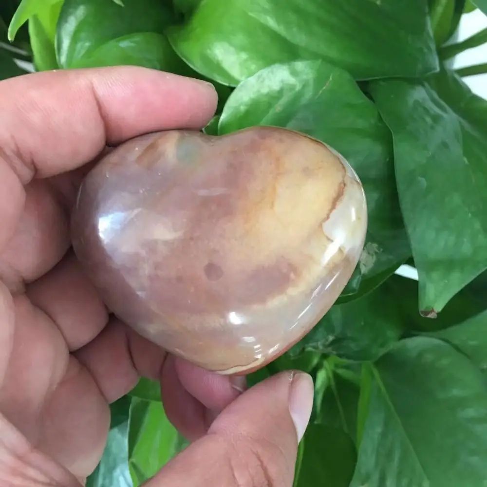 Z полихромовая яшма Хрустальное сердечко любовь форма камня бусины из лечебных