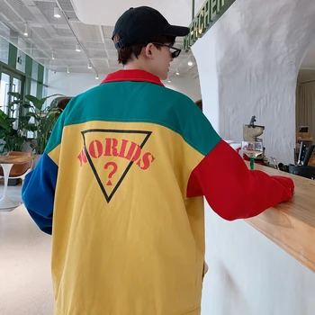 

2019 Autumn And Winter New Korean Version Of The Couple Loose Country Multi-pocket Brand Tide XL Stitching Tooling Jacket