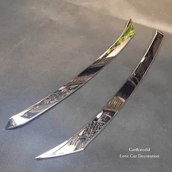 

For Nissan X-Trail XTrail Rogue T32 Headlights Eyebrow Cover Front Lights Trim ABS Chrome 2014 to 2016 Car-Styling Accessories