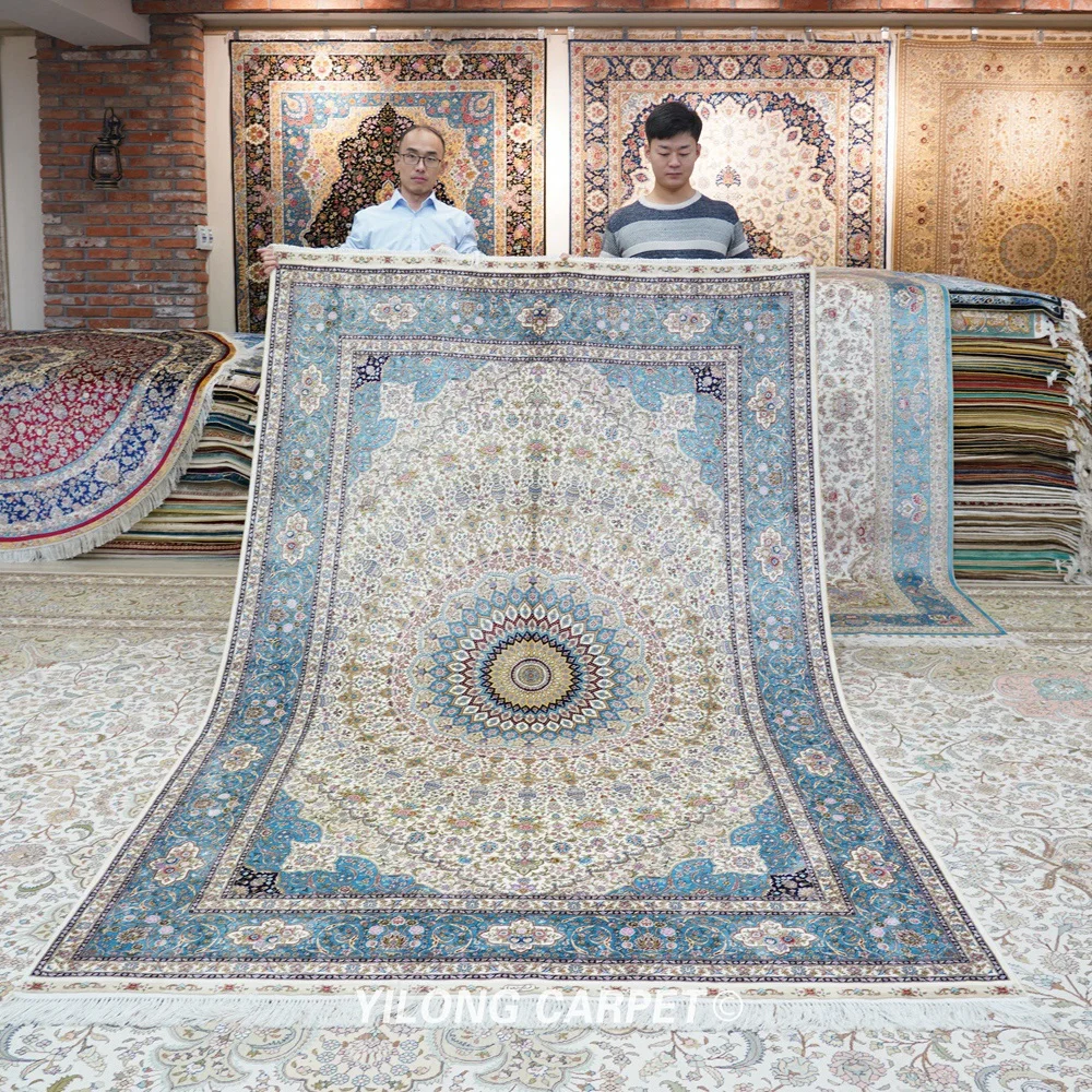 6 'x 9' Qum Vantage ковер традиционный медальон ручной вязки персидский (ZQG489A) | Дом и
