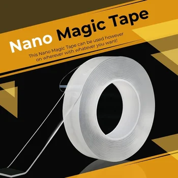 

3M/5M Nano Magic Tape Double Sided Tape Transparent NoTrace Reusable Waterproof Adhesive Tape Cleanable Home