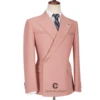 Cenne Des Graoom Men's Suits One Button Double Breasted Pink Tailor-Made Blazer Pants Business Causal Party Singer Groom Wedding 4
