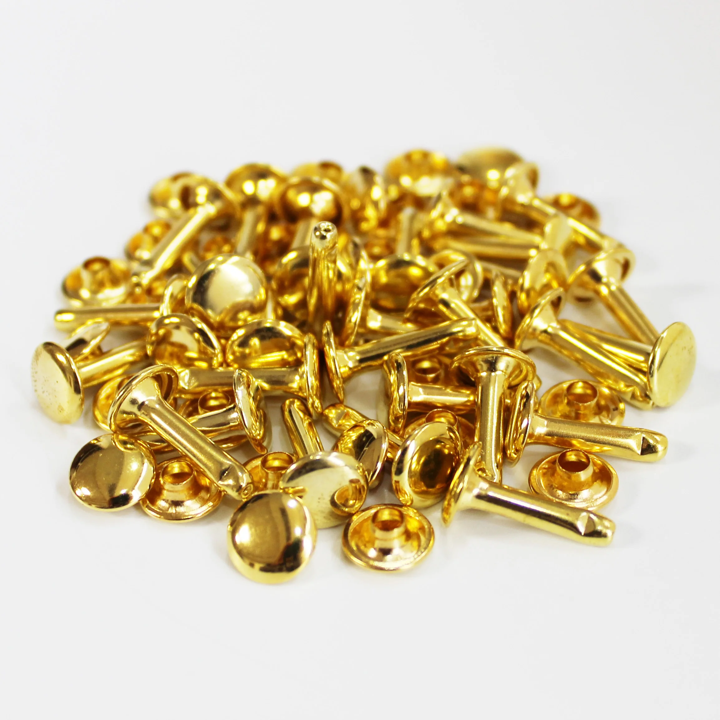 Metal Double Cap Rivets Studs For Leather Craft Repair,Antique Brass/Silvery/Gun Black/Golden