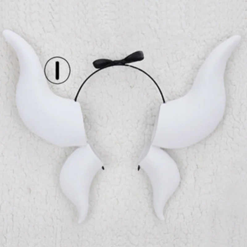 Headband Аниме мисс Кобаяши Дракон горничной Канна Kamui Косплей вечерние костюмы для женщин платье лолиты форма+ парик+ шаль+ чулки - Цвет: Headband