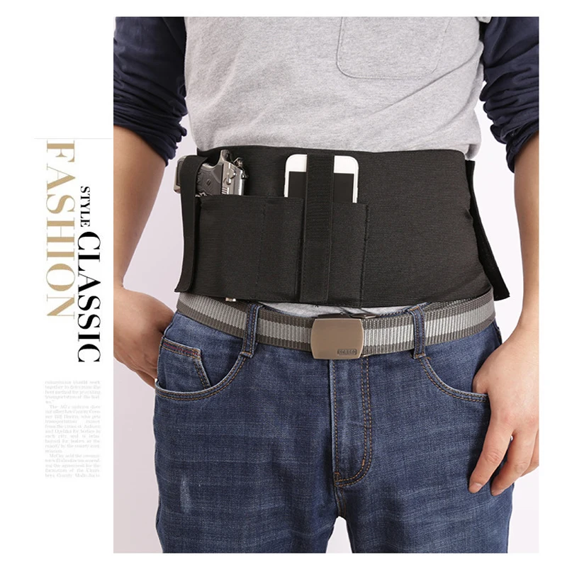 

Tactical Belly Band Gun Holster Concealed Carry Pistol Pouch Waist Bag Invisible Elastic Girdle Belt Outdoor Hunting Accessories