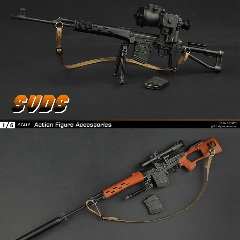 В наличии 1/6 ZYTOYS ZY2012 модель оружия SVD/SVDS игрушка подходит для фигурки солдата 12