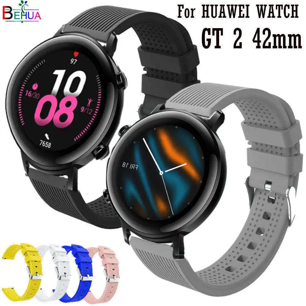 20 мм спортивный силиконовый ремешок для часов HUAWEI WATCH GT 2 42 умный сменный Браслет