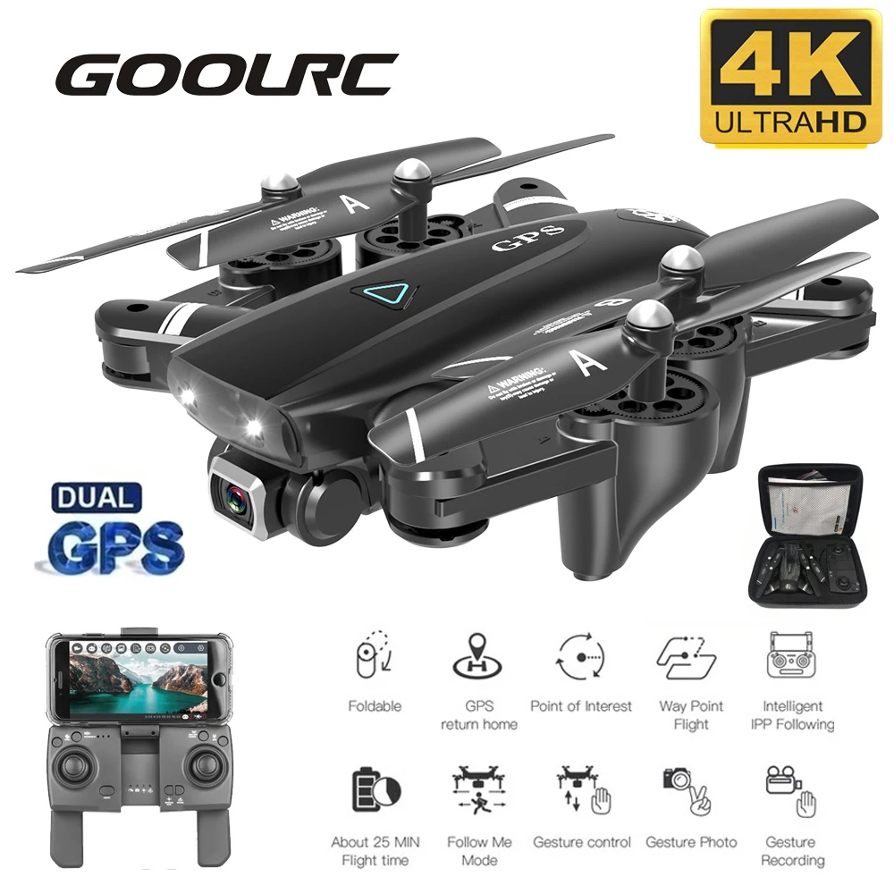 GOOLRC S167 складной Профессиональный Дрон с камерой 4K HD селфи 5G gps wifi FPV Дрон RC Квадрокоптер Дрон игрушка VS SG907 VS SG906