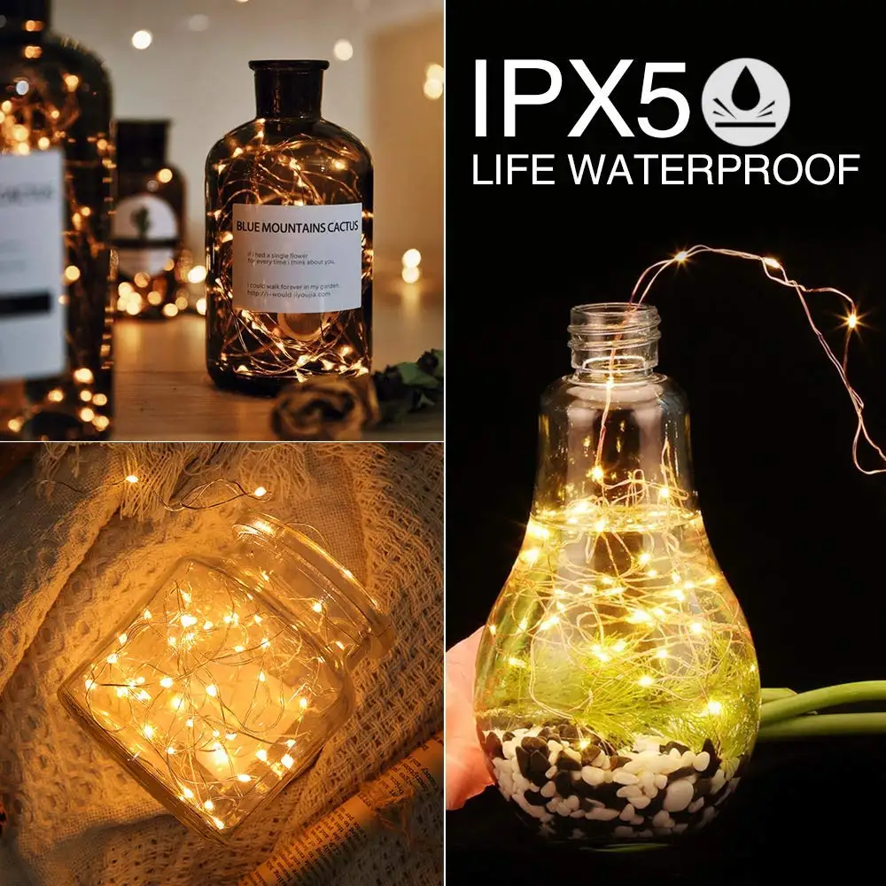 [2 Pack]10m 100 LEDs USB Micro copper Wire Waterproof LED String Fairy Lights Indoor Outdoor Starry String WITH REMOTE CONTROL