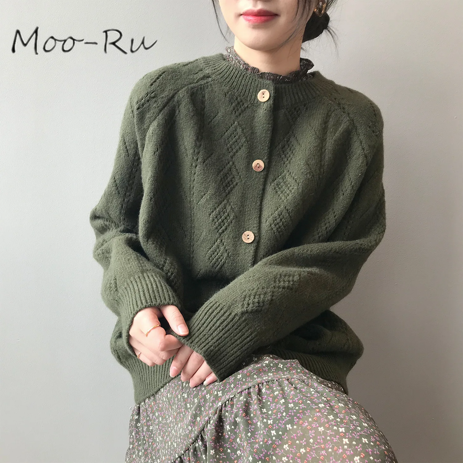 Moo-Ru 2020 Spring New Sweater Jacket Women Wear Sweater Cardigan Korean Version of The Western Style Jacket Cardigan Women