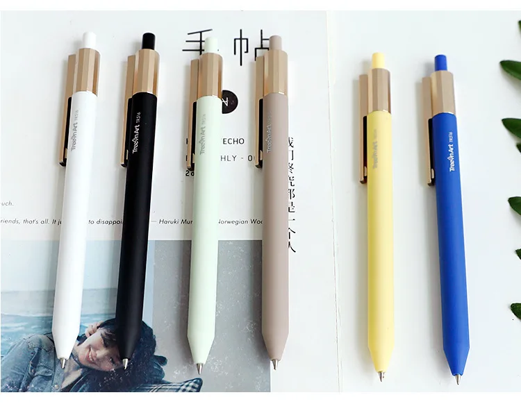 SIXONE Макарон Цвет простой Стиль ручка с чернилами стандартных цветов творческая быстрая мяч для сушки ручка 0,5 мм пуш-ап черная ручка студенческий экзамен Классическая приковывающая взгляд