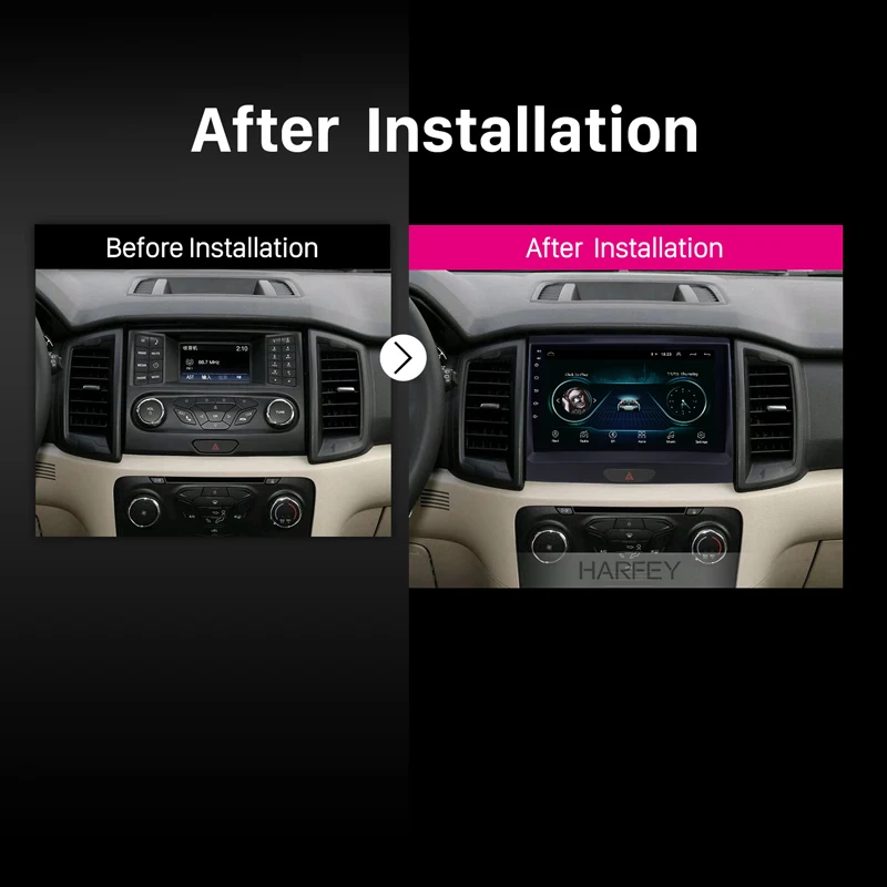 Harfey Android 9. 0 9 дюймов сенсорный экран GPS радио для Ford Ranger 2015 с USB WIFI Bluetooth AUX Поддержка