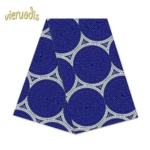 6 ярдов Африканский воск ткань хлопок Материал Дашики напечатаны настоящий цветочный для платья нигерийский французский вышитые A000563