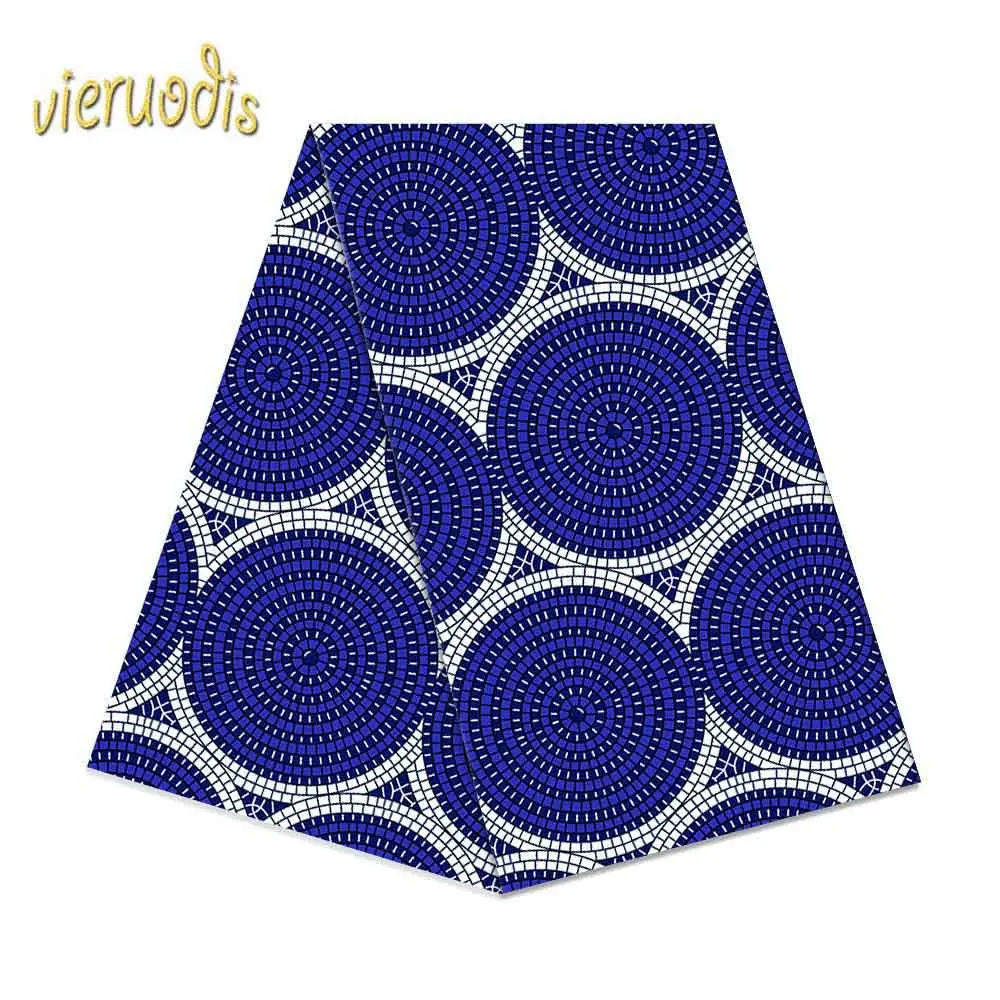 

6 Yards African Wax Fabric 100% Cotton Material Dashiki Printed Real Floral for Dress Nigerian French Embroidered A000563