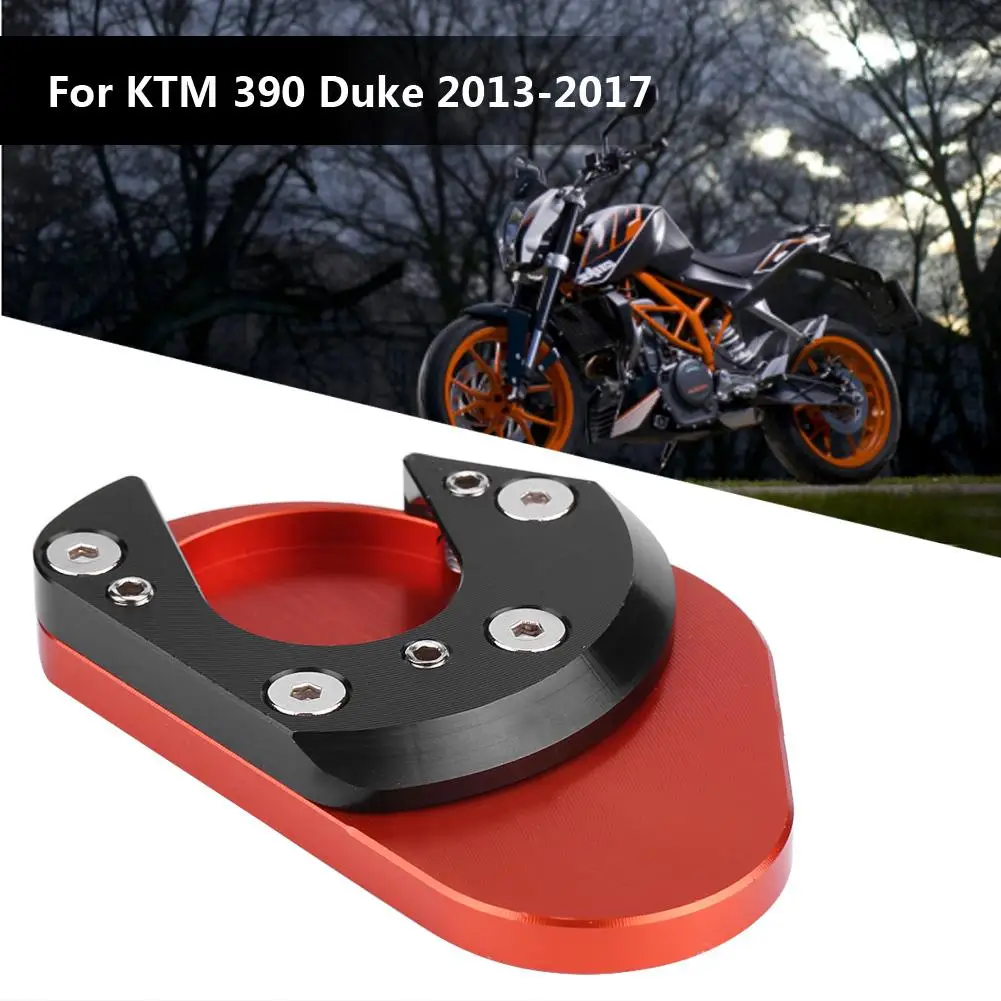 

Motorcycle Orange CNC Side Stand Kickstand Enlarge Plate Pad For KTM 390 Duke 2013-2017