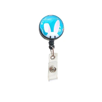 

3pcs/5pcs/10pcs Lovely Rabbit With Blue Color ID Badge Name Holder/Retractable Reel