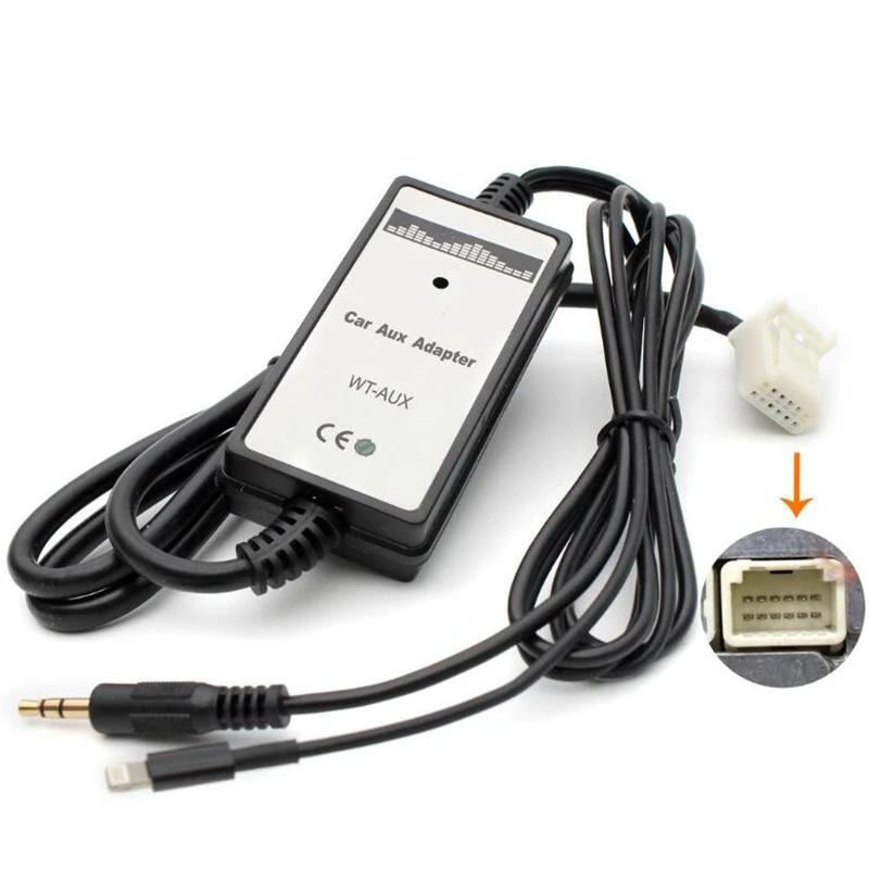 Auxillary адаптер, AUX Автомобильный MP3 3,5 мм Интерфейс адаптер AUX вход для Toyota(6+ 6) Pin 2005-2010 Camry 2005-2009 Corolla 2006