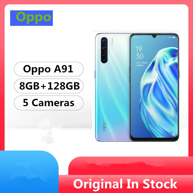 Сотовый телефон Oppo A91 Helio P70 Android 9 0 6 4 дюйма AMOLED 8 Гб ОЗУ 128 ПЗУ 48 МП 5 камер экран