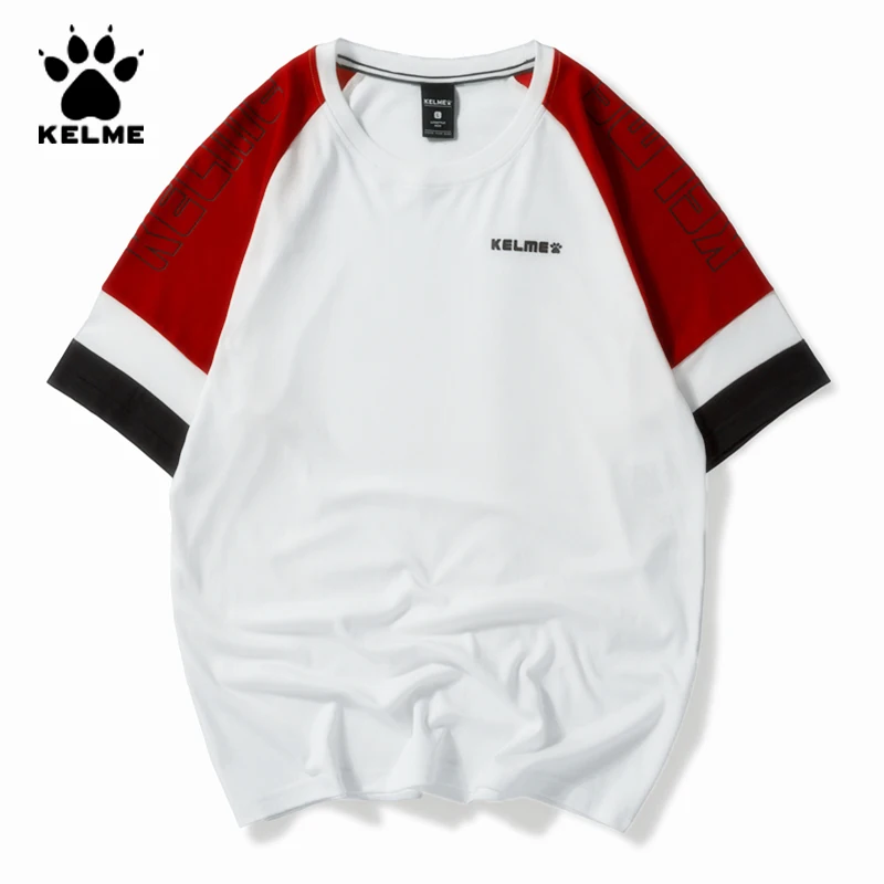 KELME Мужская Лоскутная футболка модная хип-хоп повседневная Harajuku уличная мужская