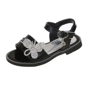 

New girls sandals leather summer butterfly fashion roman kid sandals toddler baby princess sandal