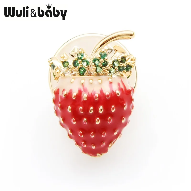 Женские эмалевые воротники Wuli &amp baby зеленые Чешские стразы булавка в форме