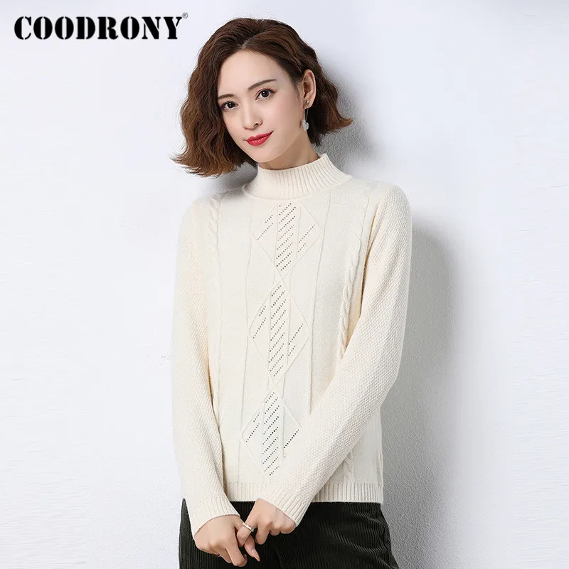 COODRONY Brand Autumn Winter Criss-Cross Knitting Sweaters Women Casual Solid Color Elegant Fashion Female 2020 Jumpers W1129