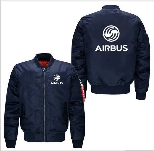 Новая мужская куртка пилота airbus, Толстая теплая куртка на молнии с длинным рукавом airbus, мужская куртка для спорта и отдыха - Цвет: Синий