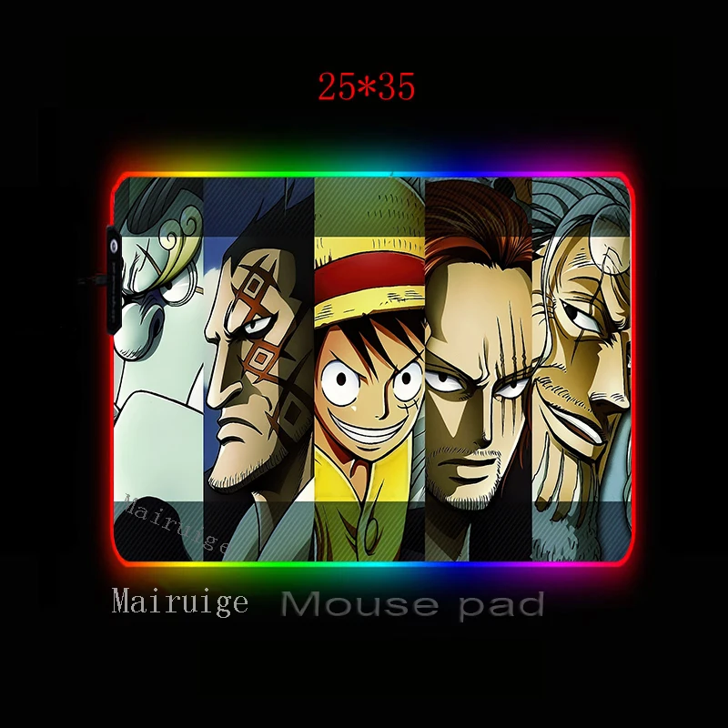 Mairuige Anime One Piece Lock-edge Gamer Gaming Large RGB Mouse Pad Anime Mouse Mat Speed Edition for LOL Dota2 CSGO XL XXL