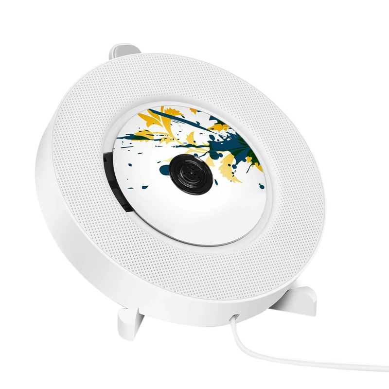 

Portable CD Player with Bluetooth, Wall Mountable CD Player with Remote Control for Home Built-In HiFi Speakers with Headphone J